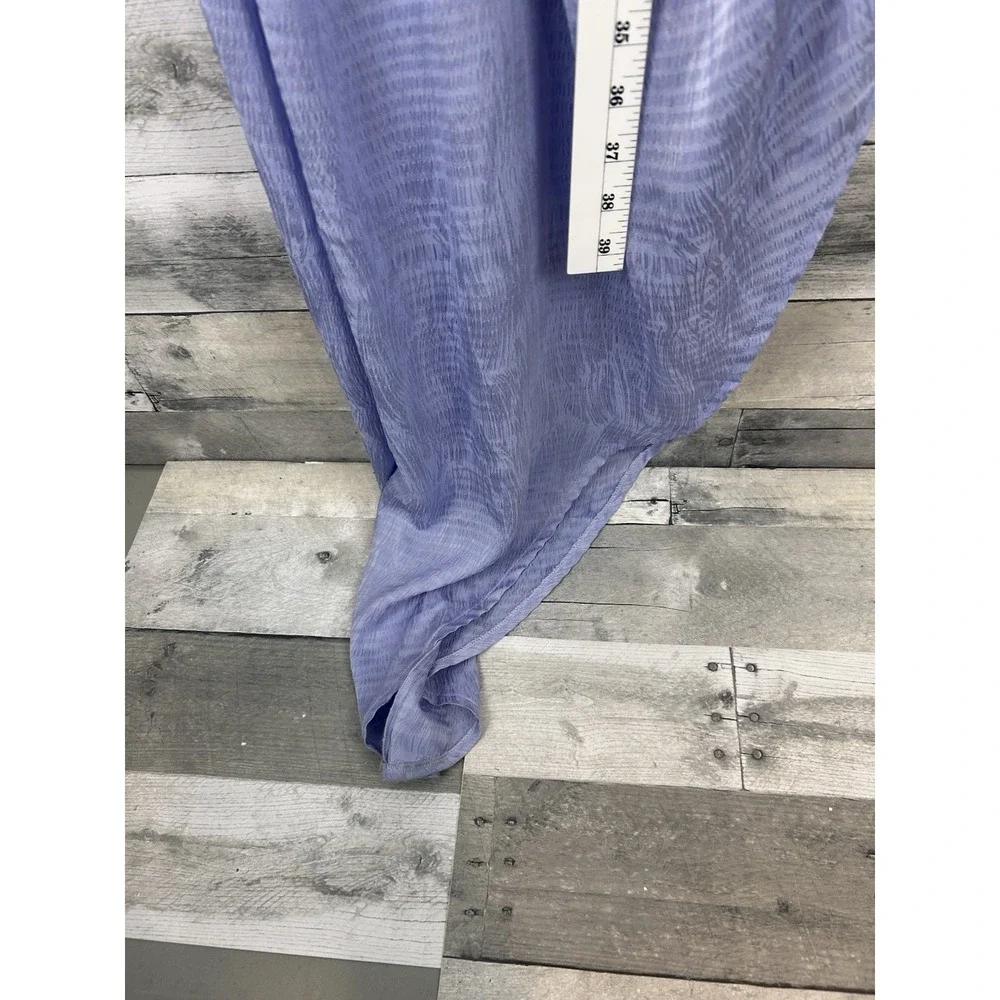 ASTR The Label Women's Medium Short Sleeve Lavender Angled Hem Faux Wrap Dress